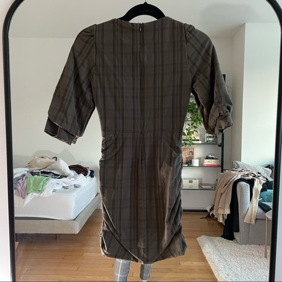 Zara Green Ruched Bodycon Dress - Picture 3 of 4